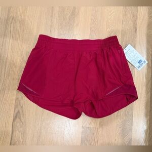 Lululemon Hotty Hot High-Rise Lined Short 4" Berry Rumble Size 12